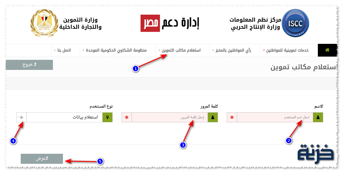 استعلام بالاسم عن بطاقة التموين