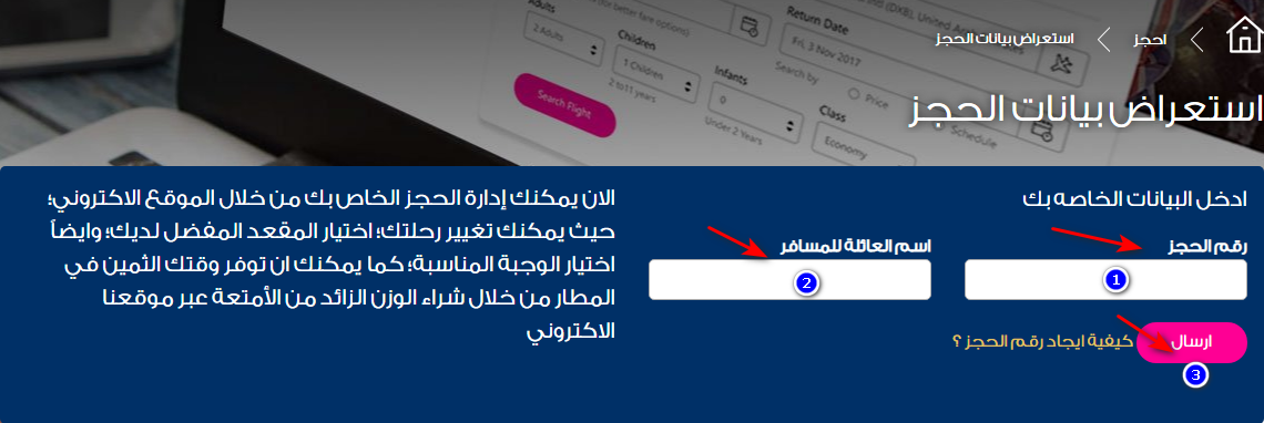 الإستعلام عن تذكرة مصر للطيران