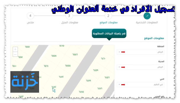 تسجيل الافراد في العنوان الوطني الموحد