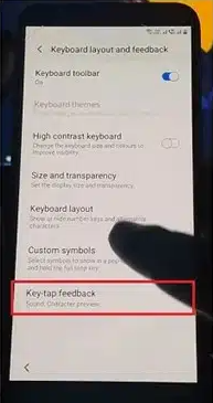 key tap feedback