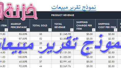 نموذج تقرير مبيعات